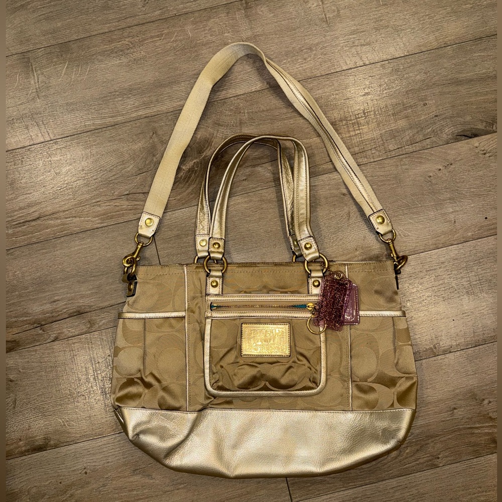 Coach POPPY metallic gold Y2K Shoulder Bag